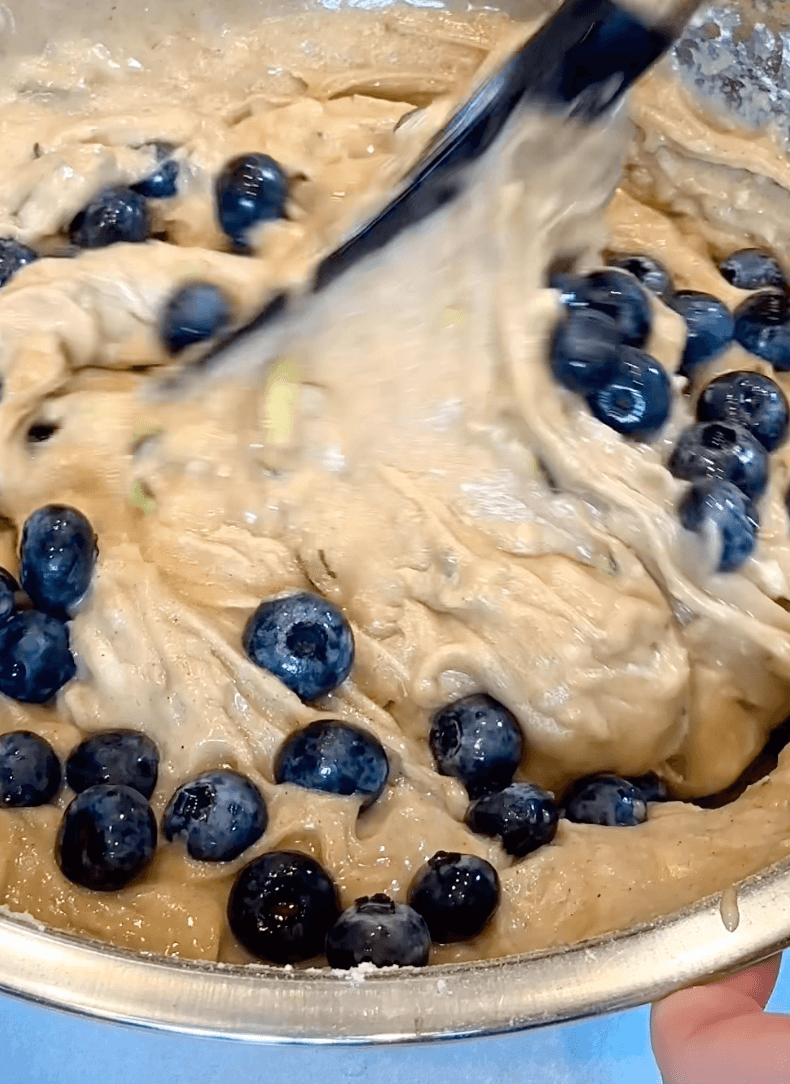 Folding in blueberries