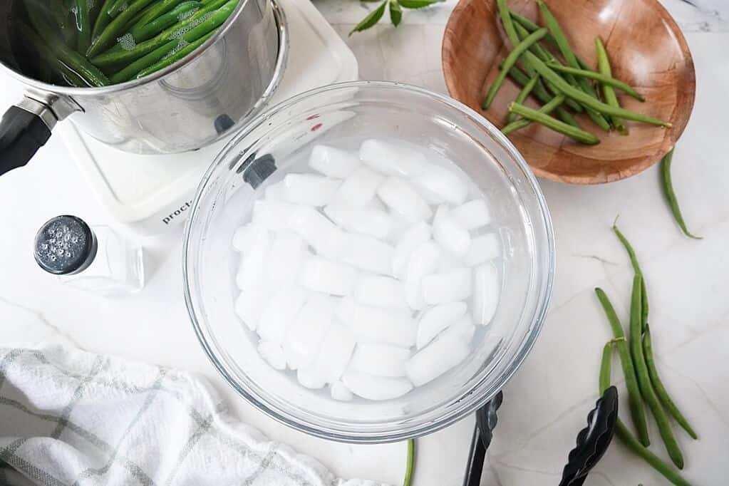 Bowl of Ice water for ice bath
