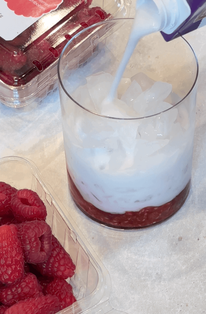 Pouring milk into glass