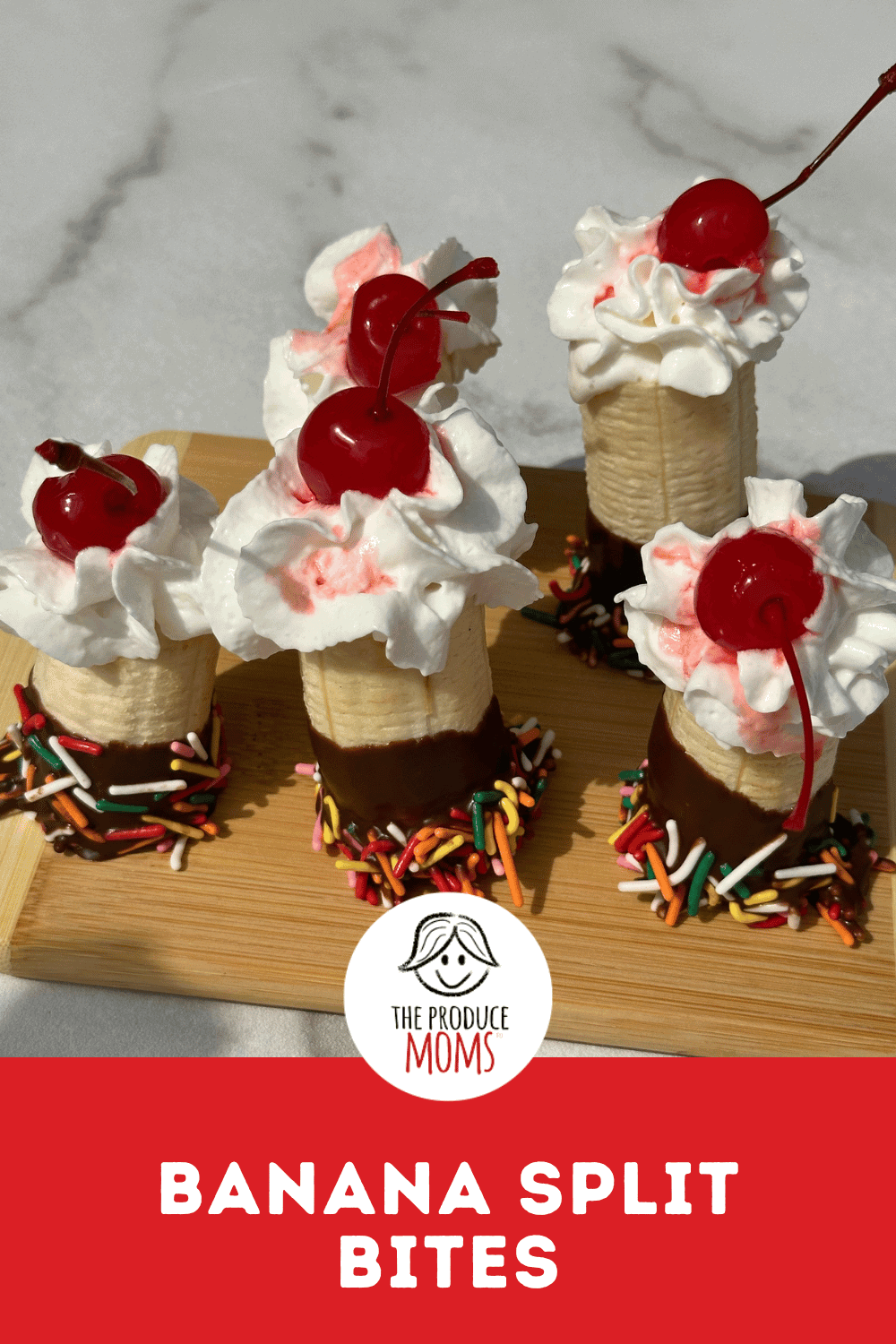 Pinterest Pin Banana Split Bites