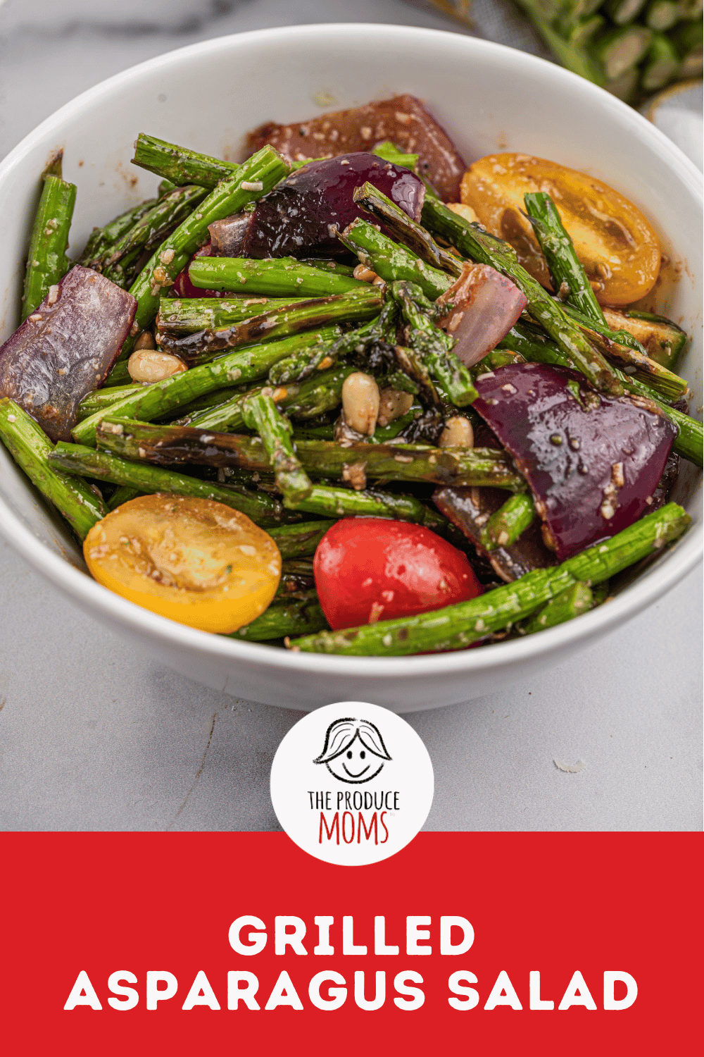 Pinterest Pin Grilled Asparagus Salad