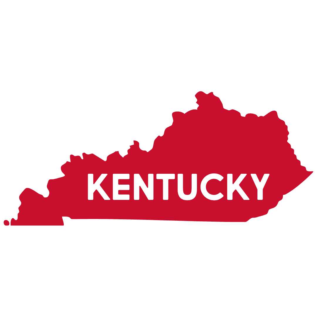 Kentucky State Outline in red