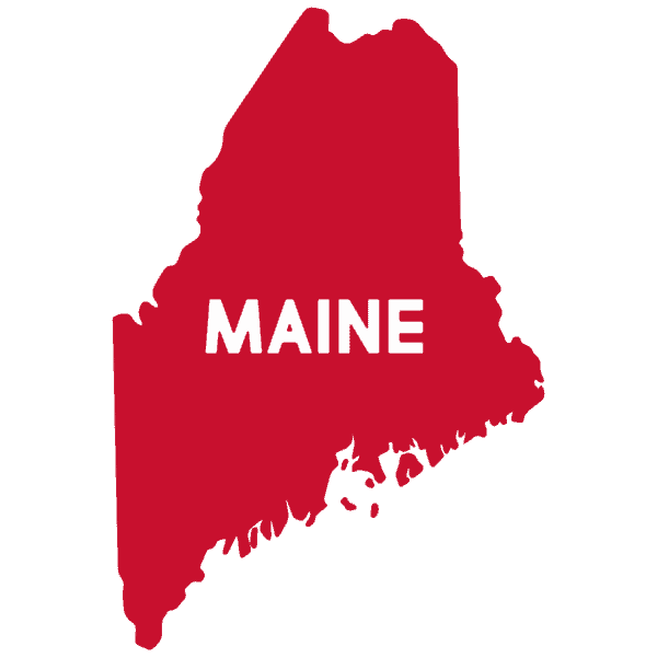 Outline of Maine in red
