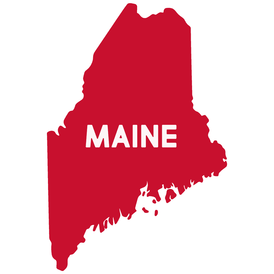 Outline of Maine in red