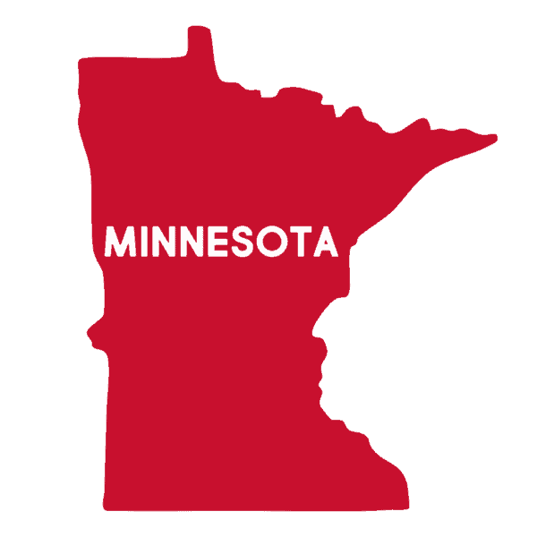 Red outline of Minnesota