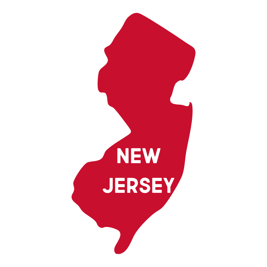 red outline of New Jersey