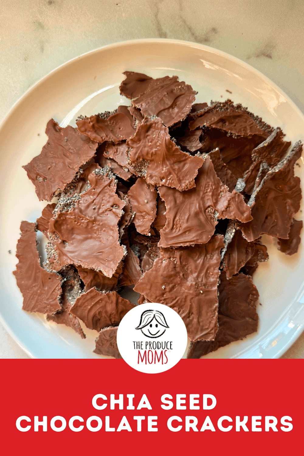 Pinterest Pin Chia Seed Chocolate Crackers