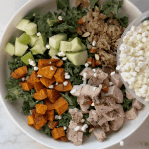 Adding cheese to Sweetgreen Harvest Salad