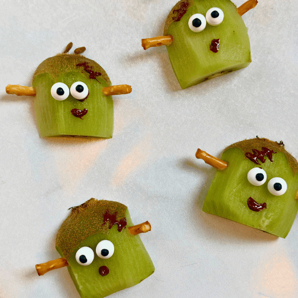 4 Kiwi Frankensteins on white marble counter