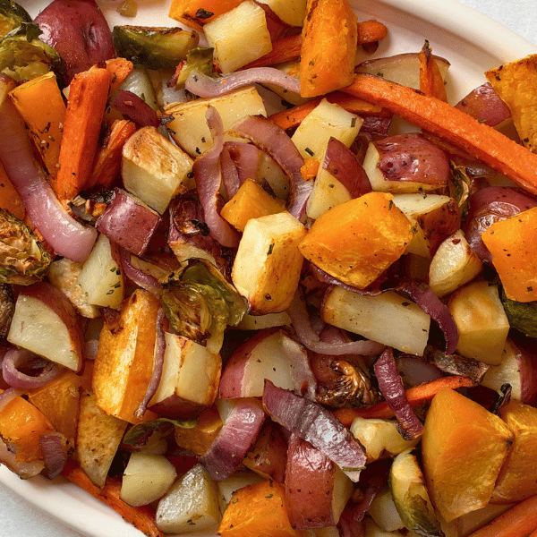 Plate of Roasted Fall Veggies