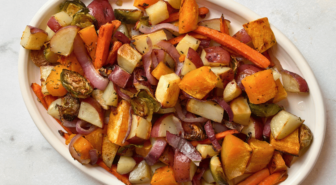 Plate of Roasted Fall Veggies