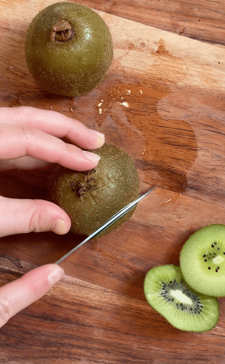 Cutting the kiwis for Kiwi Frankensteins