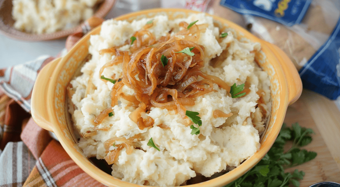 French Onion Mashed Potatoes close-up