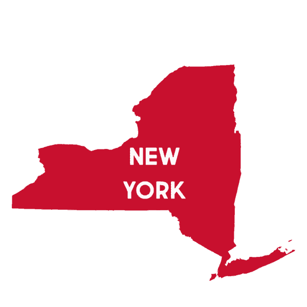 Red Outline of New York State