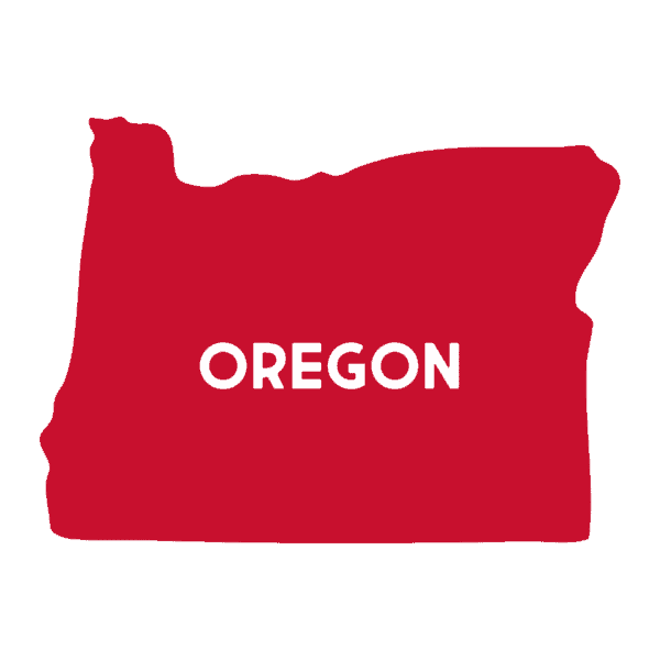 Red Outline of Oregon