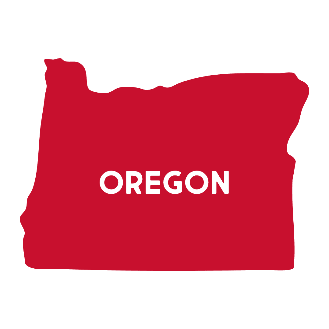 Red Outline of Oregon