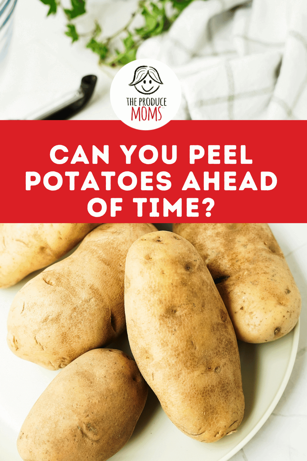 Pinterest Pin Can You Peel Potatoes Ahead of Time